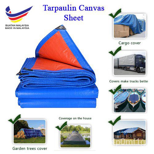 Waterproof Ready Made Tarpaulin Sheet Canvas Blue Orange Water