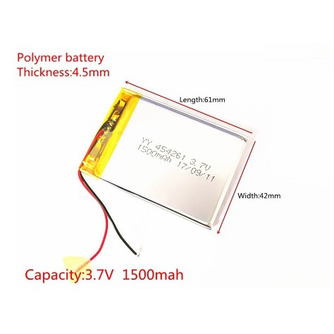 3 7V 1500mAh 0 5c 454261 Rechargeable LiPo Li Po Battery GPS Shopee