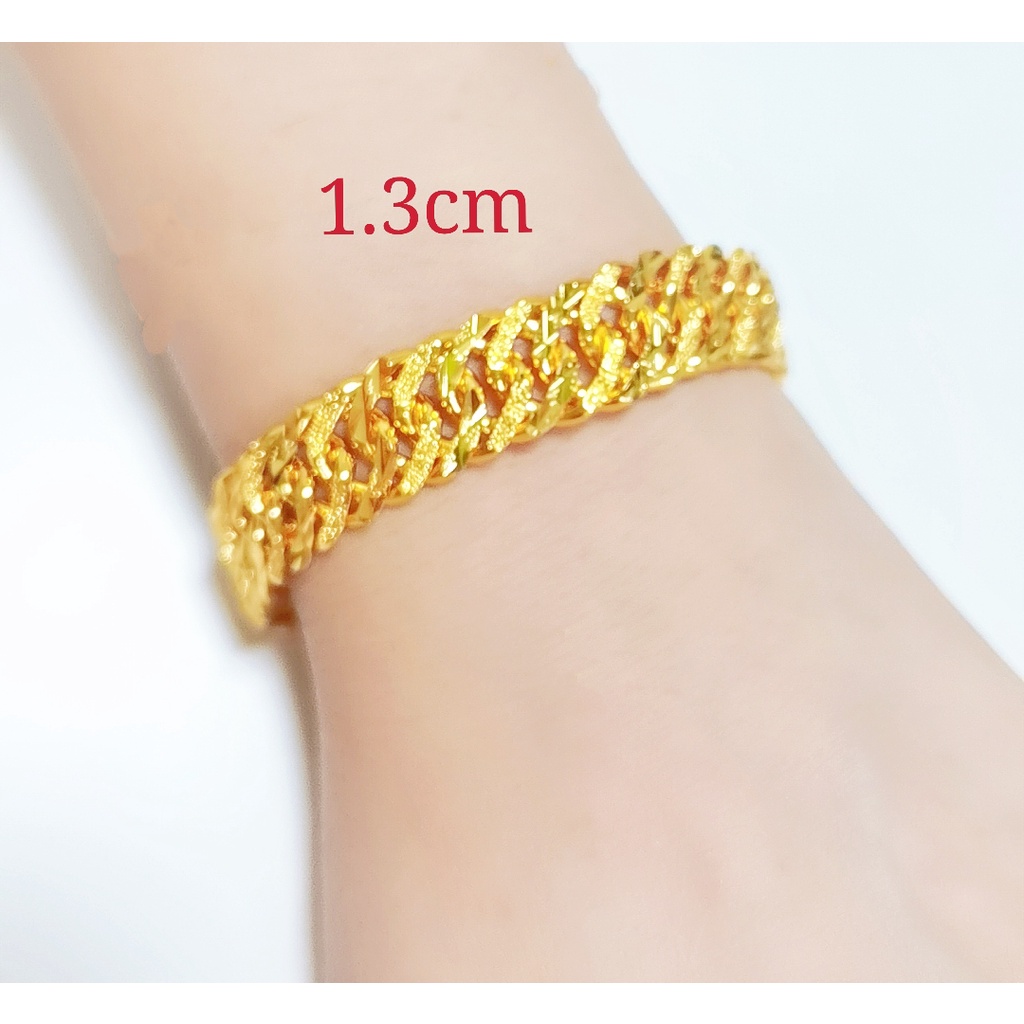 Rantai Tangan Lipan Kikir Nipis Emas Bangkok Gold Plated Free Cop