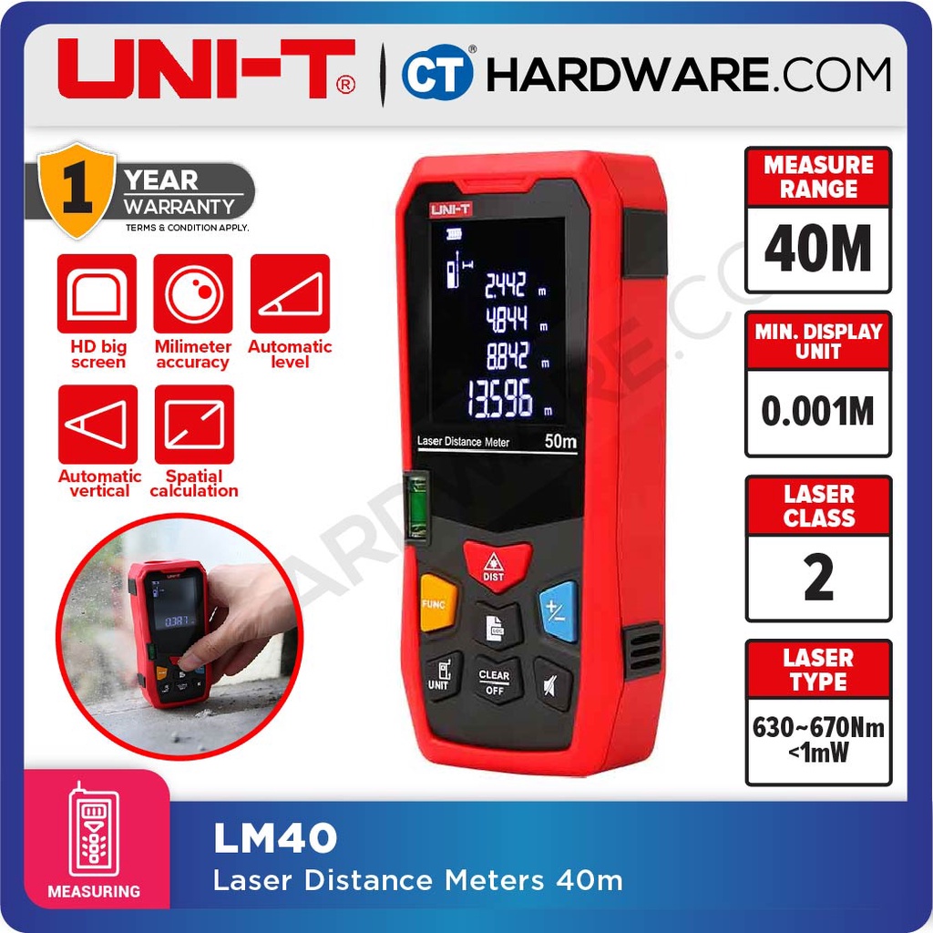 Uni T Lm Laser Distance Measure Meter Shopee Malaysia