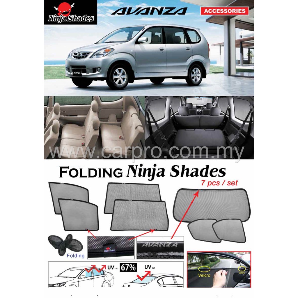 Toyota Avanza Magnetic Ninja Shades Sunshade Pcs Ninja