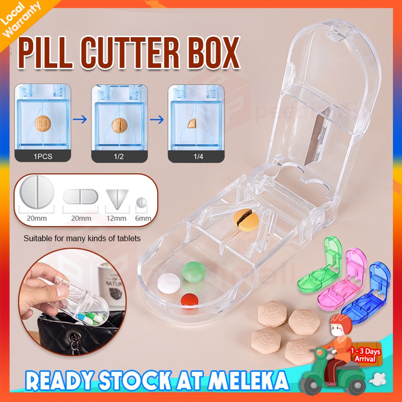 Pill Cutter Box Medicine Dispenser Pemotong Ubat Dispenser 切药盒