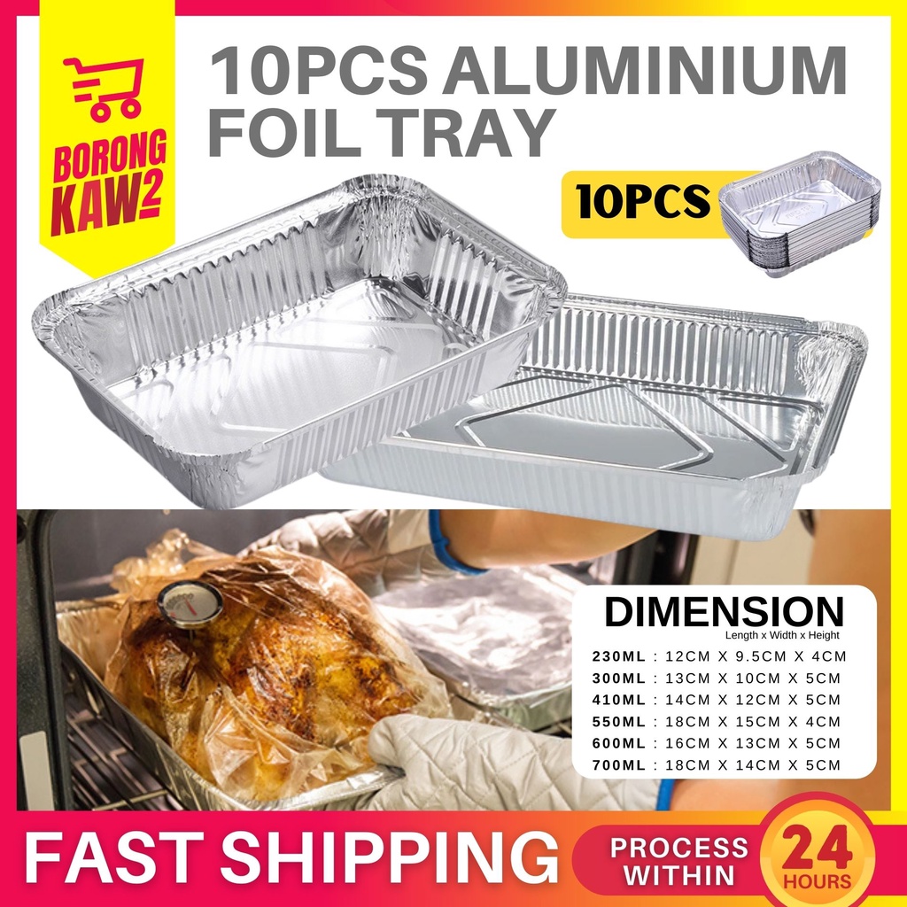 Pcs Rectangle Shaped Disposable Aluminum Foil Pan Take Out Food