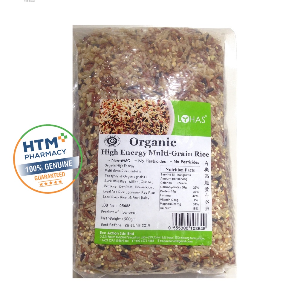 Lohas Organic High Energy Multi Grain Rice 900g Shopee Malaysia