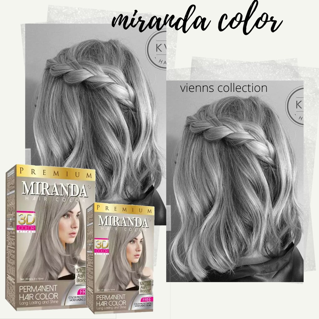 MIRANDA HAIR COLOUR ASH BLONDE BLEACHING DECOLORING 3OML HARGA 1PCS