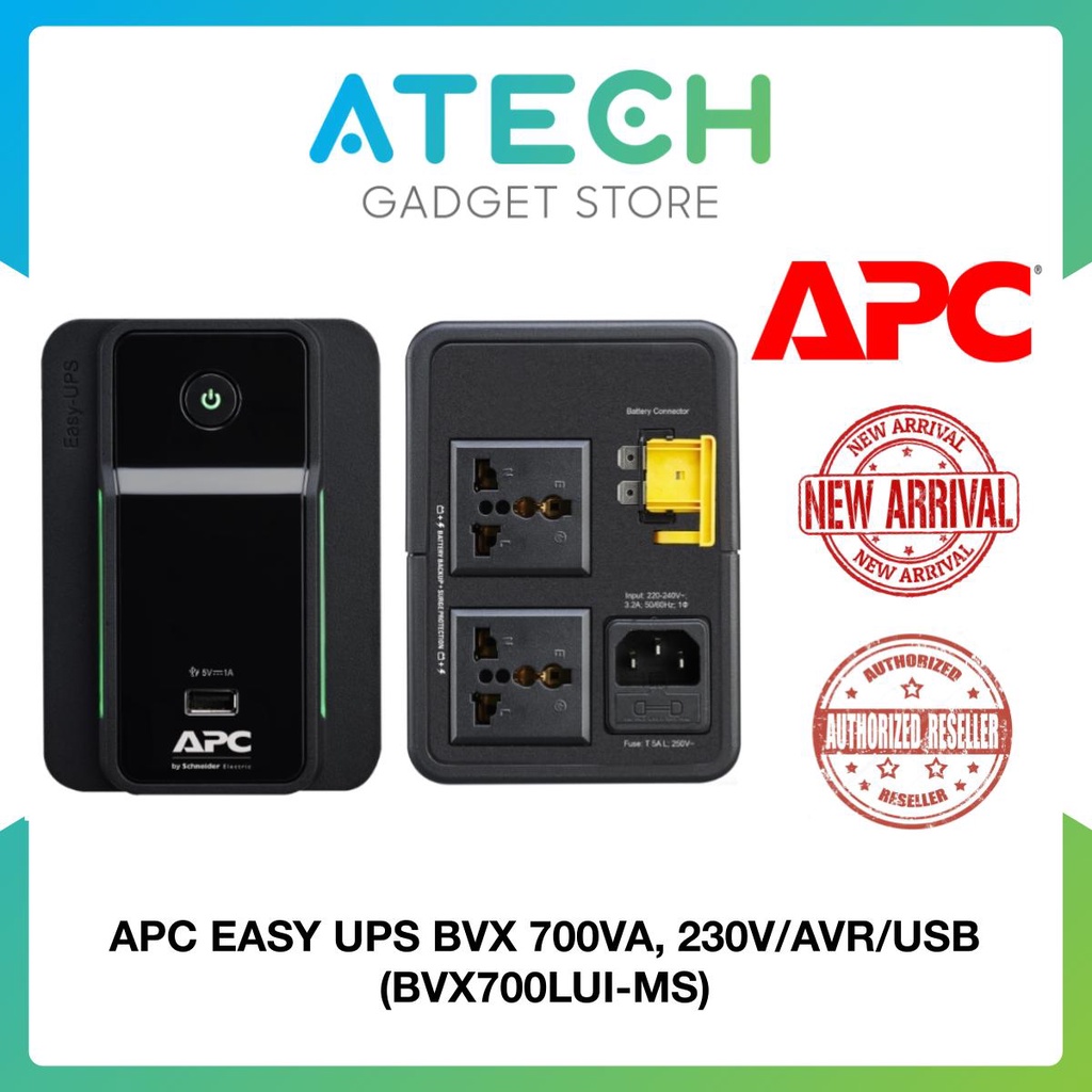 APC Easy UPS BVX 700VA 230V AVR USB Charging Universal Sockets