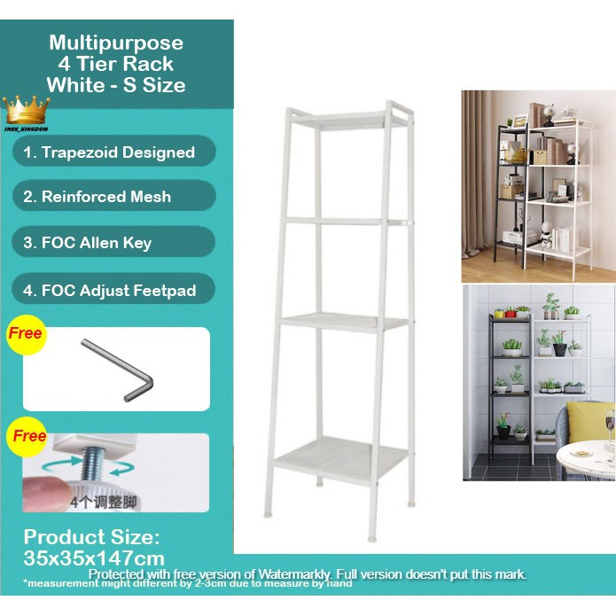 Shelf Multipurpose Rack Rak Serbaguna 4 Tier Rak Dapur Display Rack