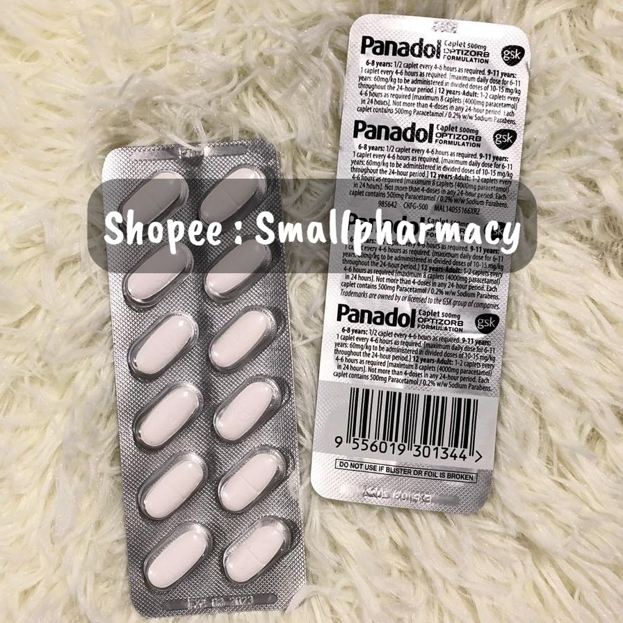 Panadol Caplet 500mg Optizorb Formulation 12 Tablets Strip Shopee