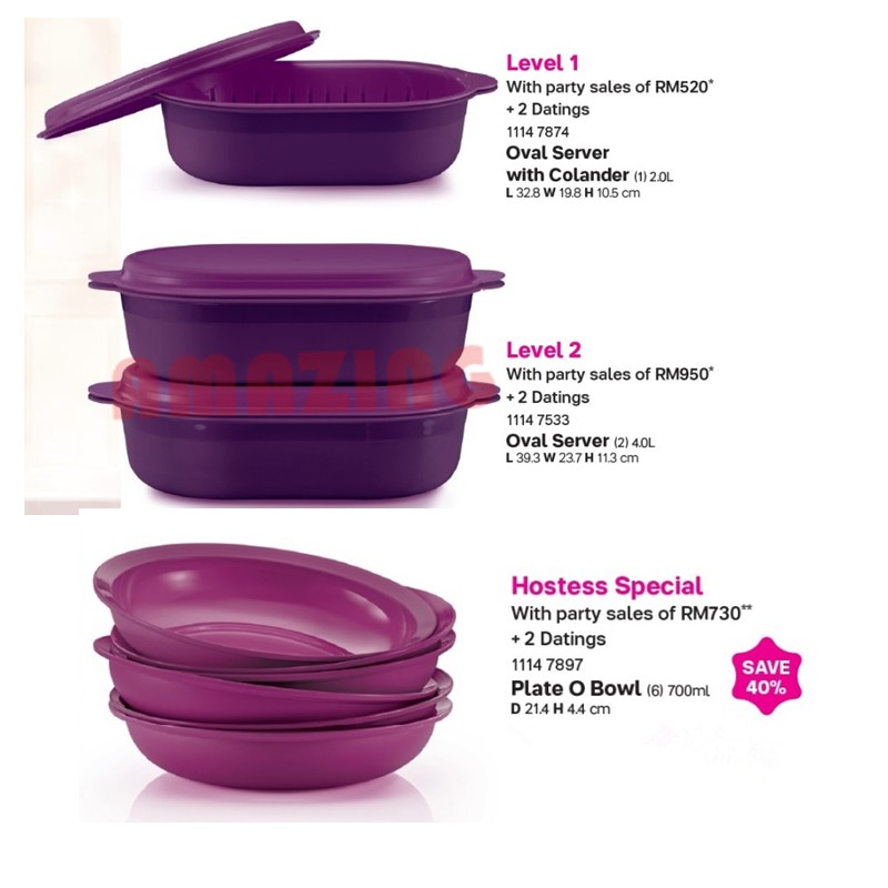 Tupperware Oval Server With Plate O Bowl Full Set Level Of Dec