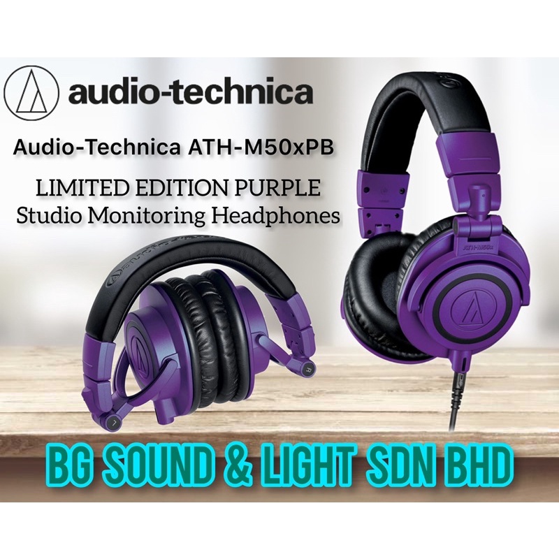 Audio Technica Ath M Xpb Studio Headphone Limited Edition Purple