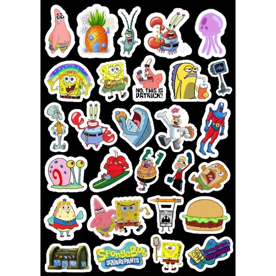 Spongebob Squarepants Stickers Waterproof Contents An Pcs Shopee