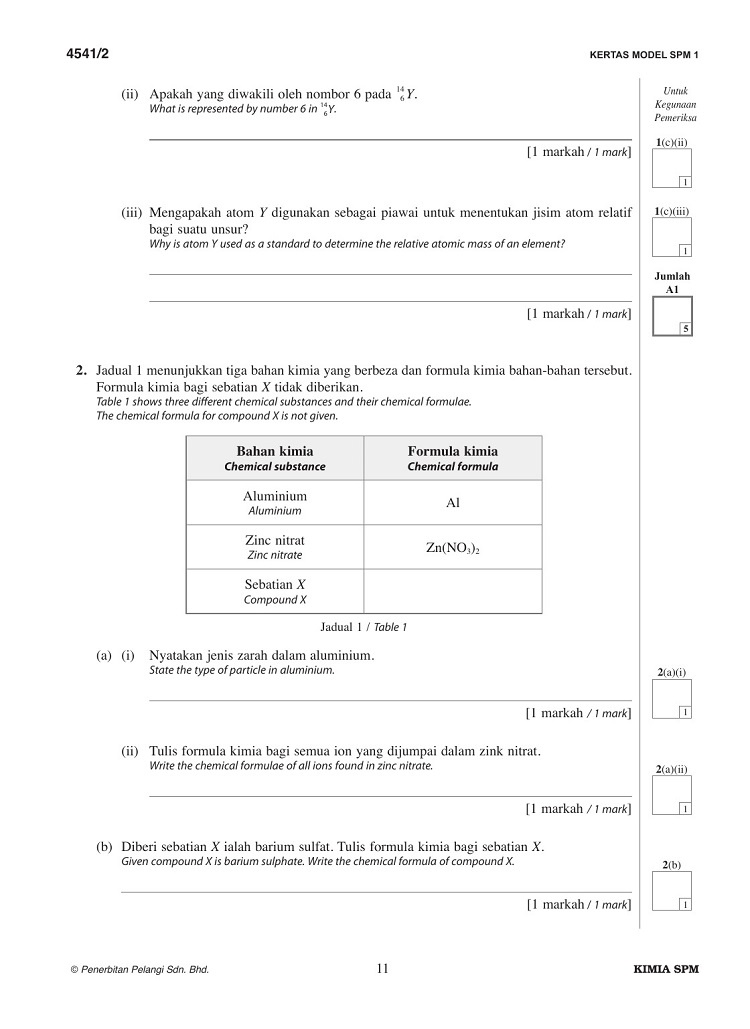 Talent Kertas Soalan Spm Skor A Spm Pelangi Kimia Dwi Bahasa