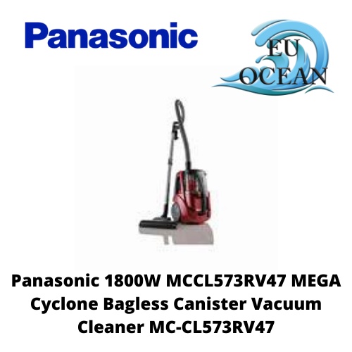 Panasonic 1800W MCCL573RV47 MEGA Cyclone Bagless Canister Vacuum