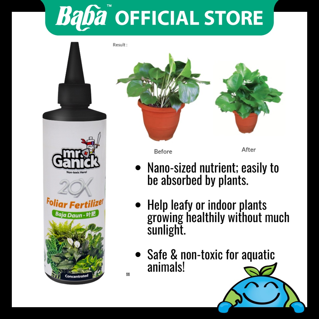 Baba Mr Ganick X Indoor Foliage Fertilizer Ml Enhanced Organic