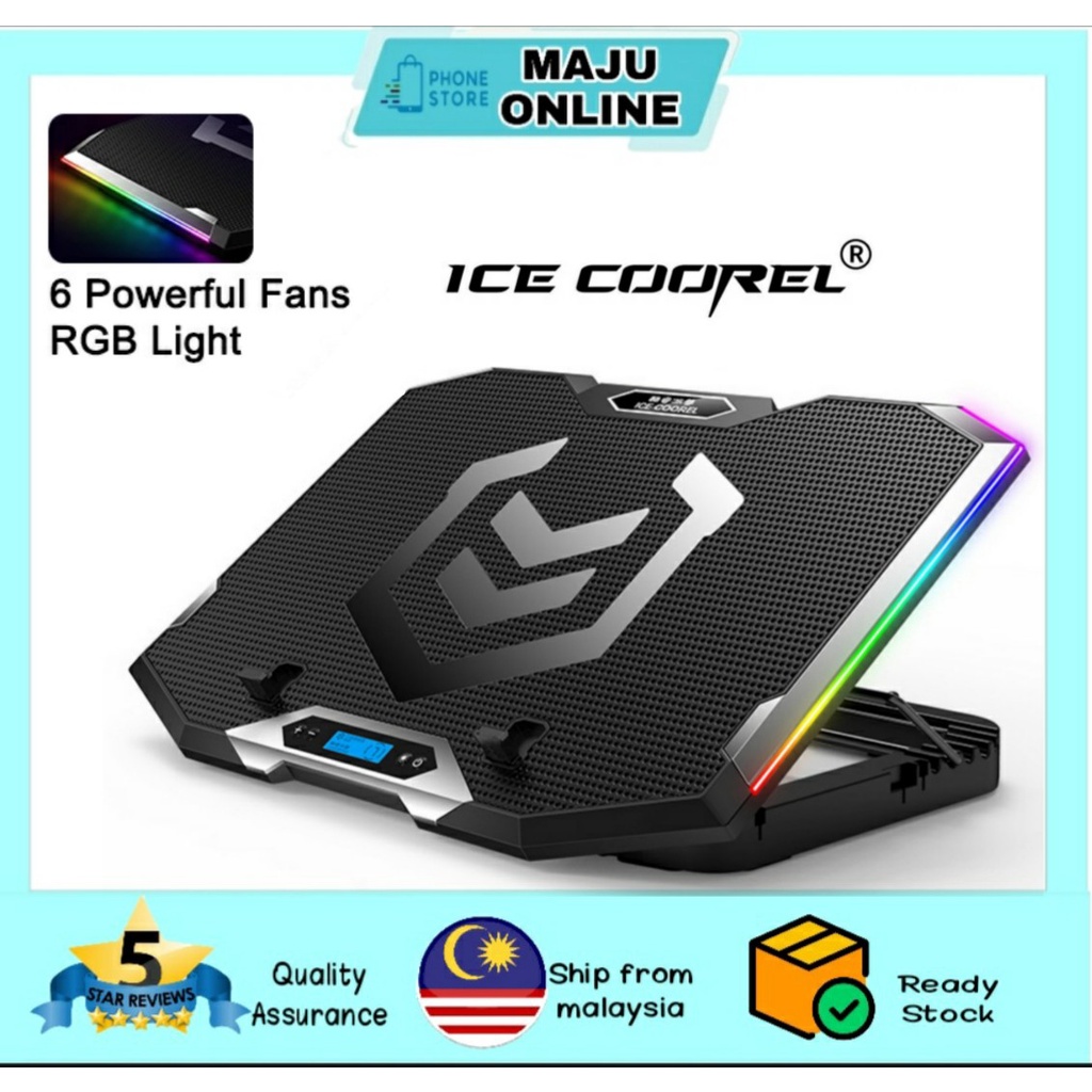 Local ShipICE COOREL K9 RGB Gaming Laptop Cooler Pad USB Phone Holder