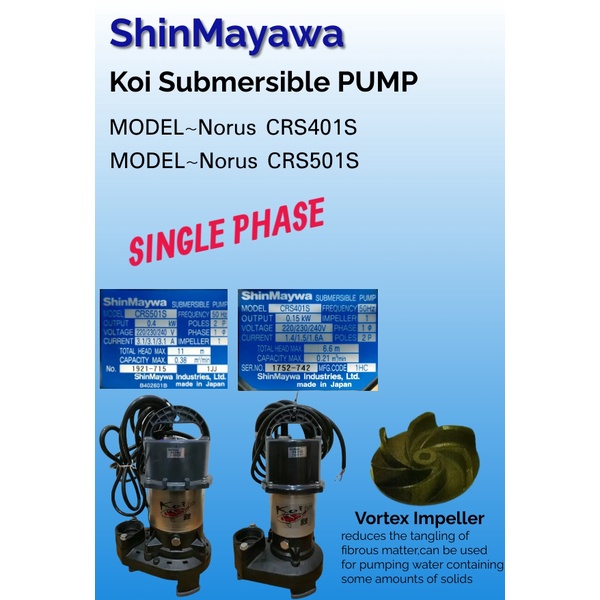 Shinmaywa Koi Submersible Pump W W Wastewater Pam Kolam