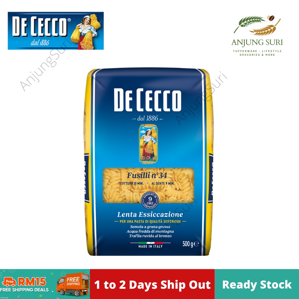 Italian De Cecco Durum Wheat Pasta Fusilli Pasta Penne Rigate Alfabeto