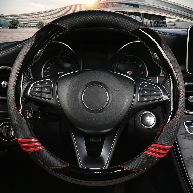 Factory Price Carbon Fiber Leather Steering Wheel Stereng Cover