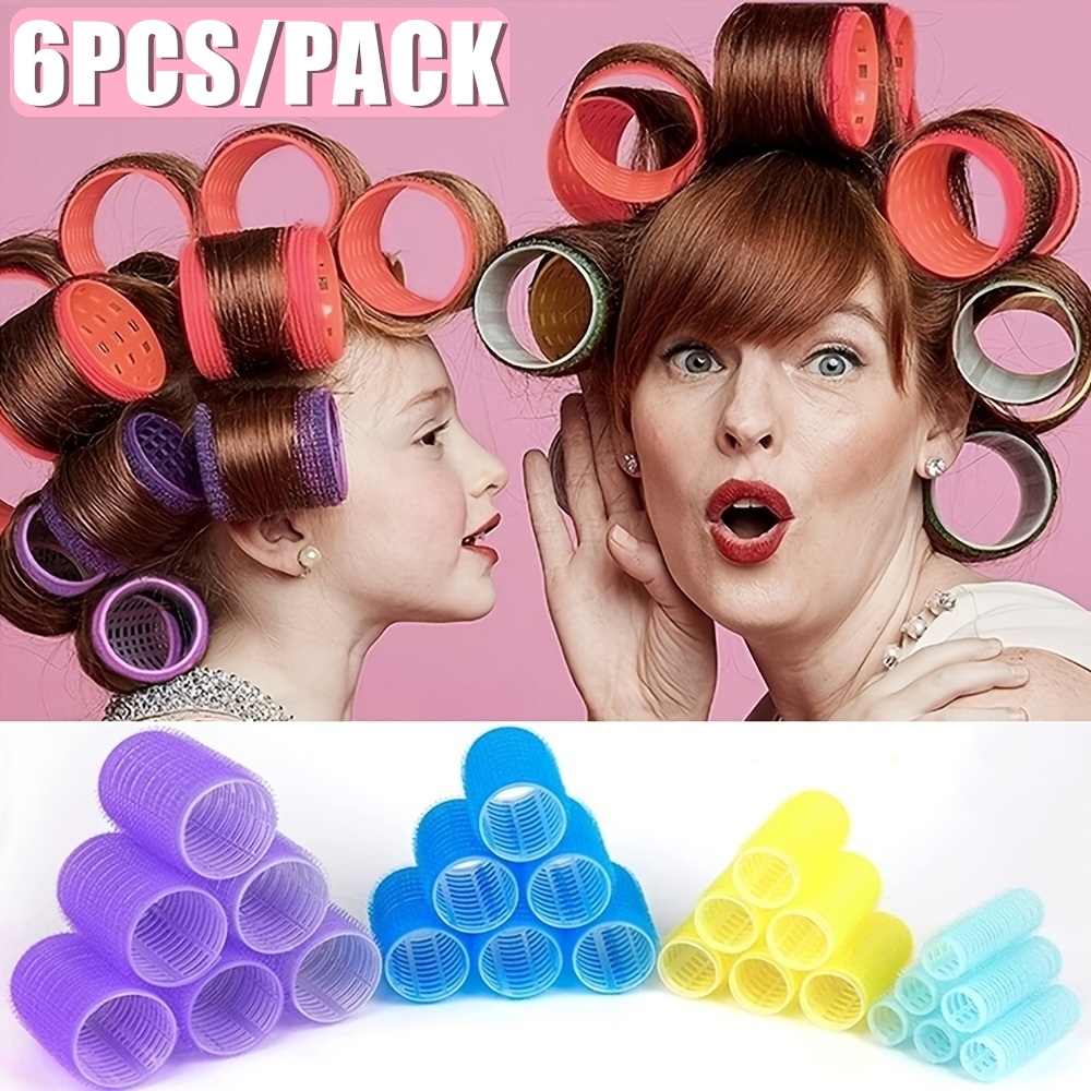 6 Pcs Pack Hair Rollers Self Grip Hair Curlers Lazy Curler Silk Curling