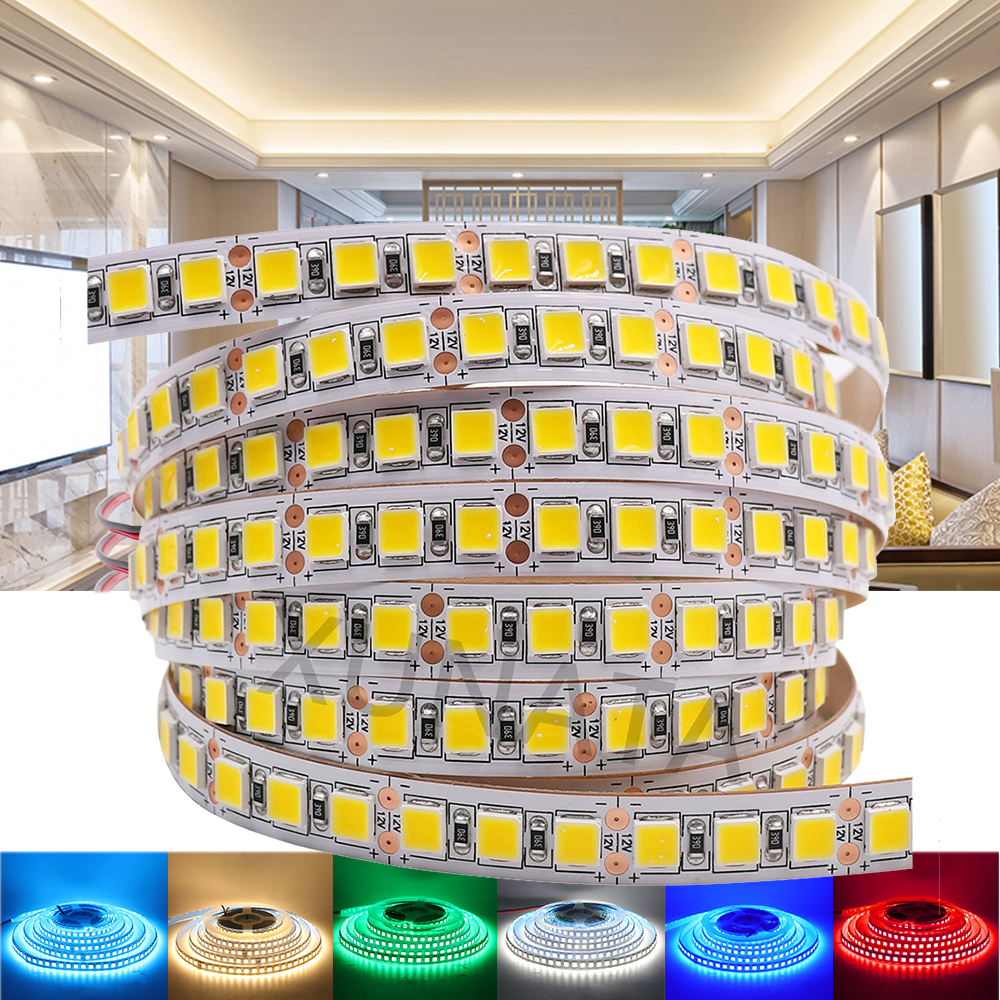 5M DC12V SMD 5054 LED Strip 60 120leds M More Bright Than 5050 2835