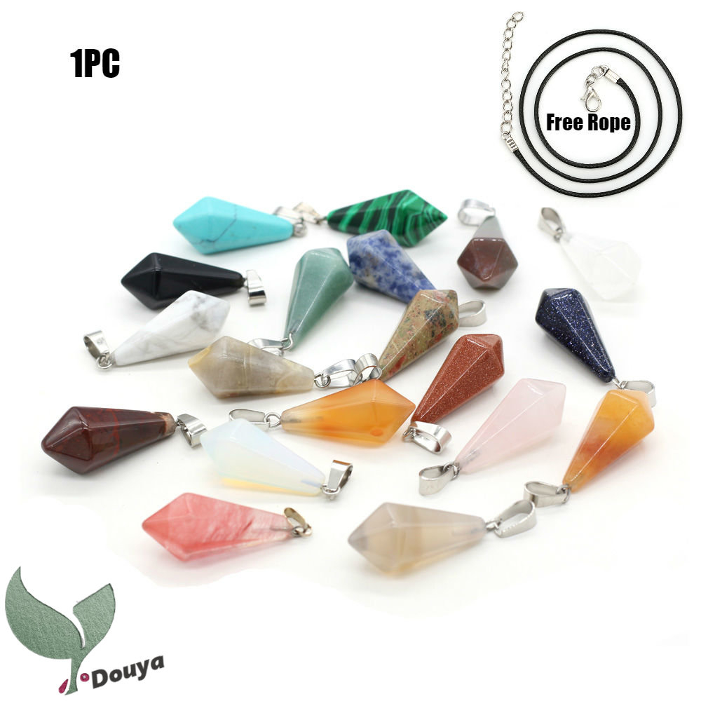 Natural Chakra Healing Crystal Stone Pendant Reiki Charged Pointed