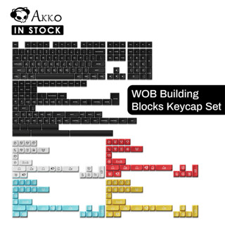 Akko Black On White Wob Building Blocks Cream Keycap Set Double Shot