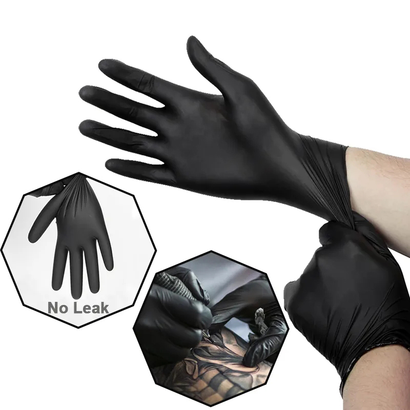 20pcs Black Disposable Gloves Powder Free Latex Free Mechanic Tattoo