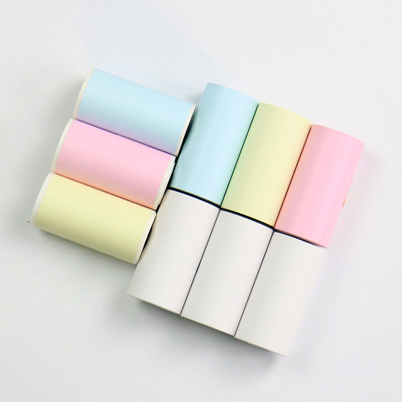 9 Rolls Set Notes Label White Thermal Paper Color Sticker Color Paper