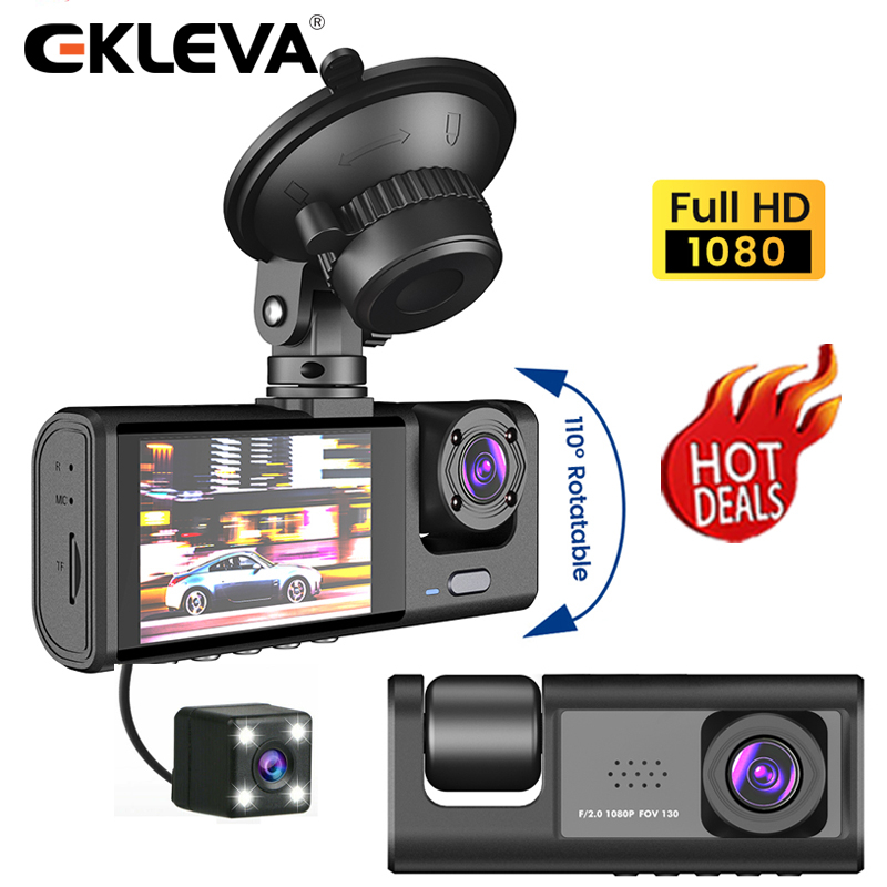 EKLEVA 1080P Full HD 3 Channel Car DVR Dashboard Dash Camera Shopee