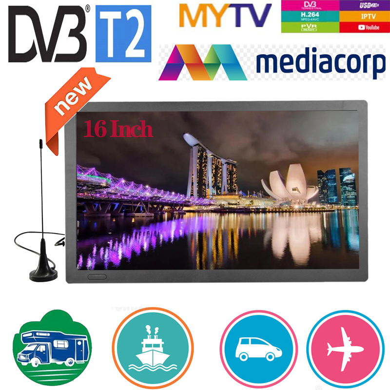 LEADSTAR 16 Inch Portable Mini Digital TV Support DVB T2 Hevc H265