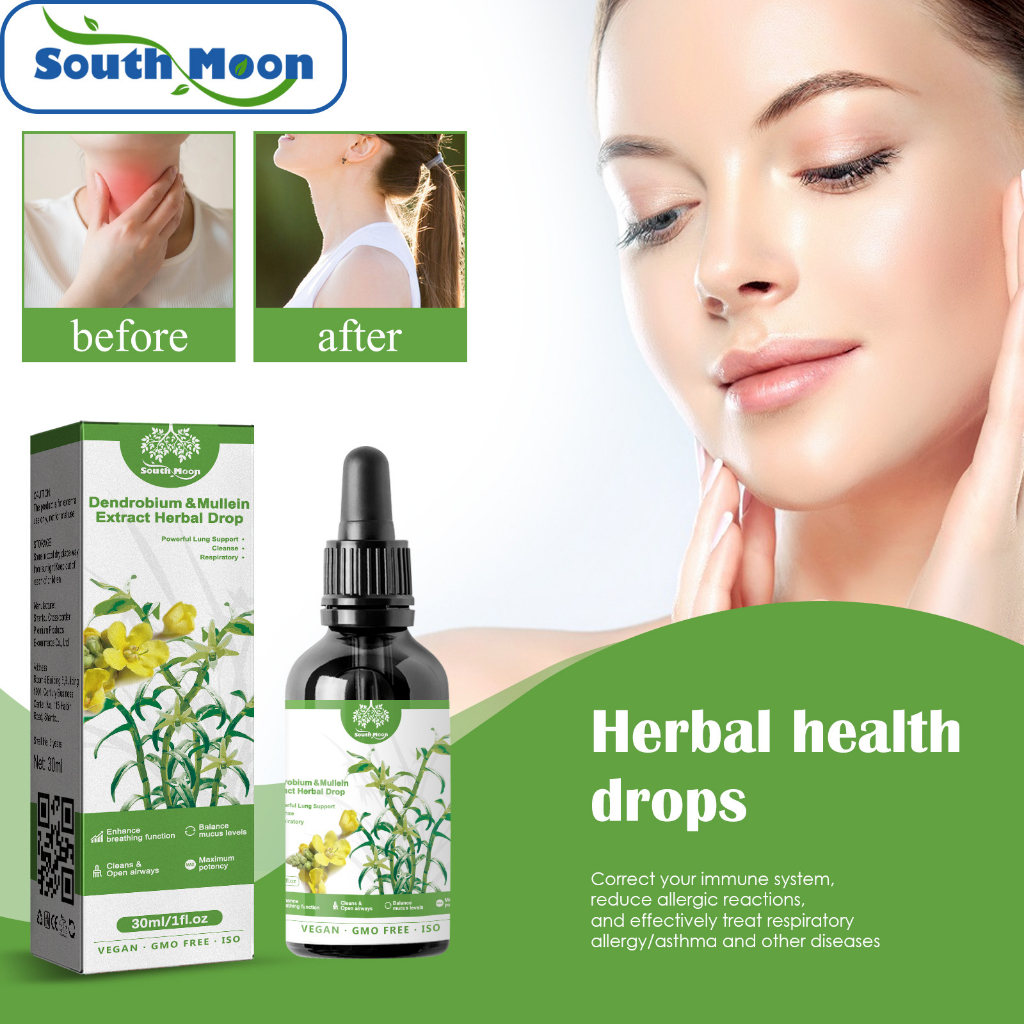 South Moon Dendrobium Mullein Extract Herbal Drop 30ml Powerful Lung