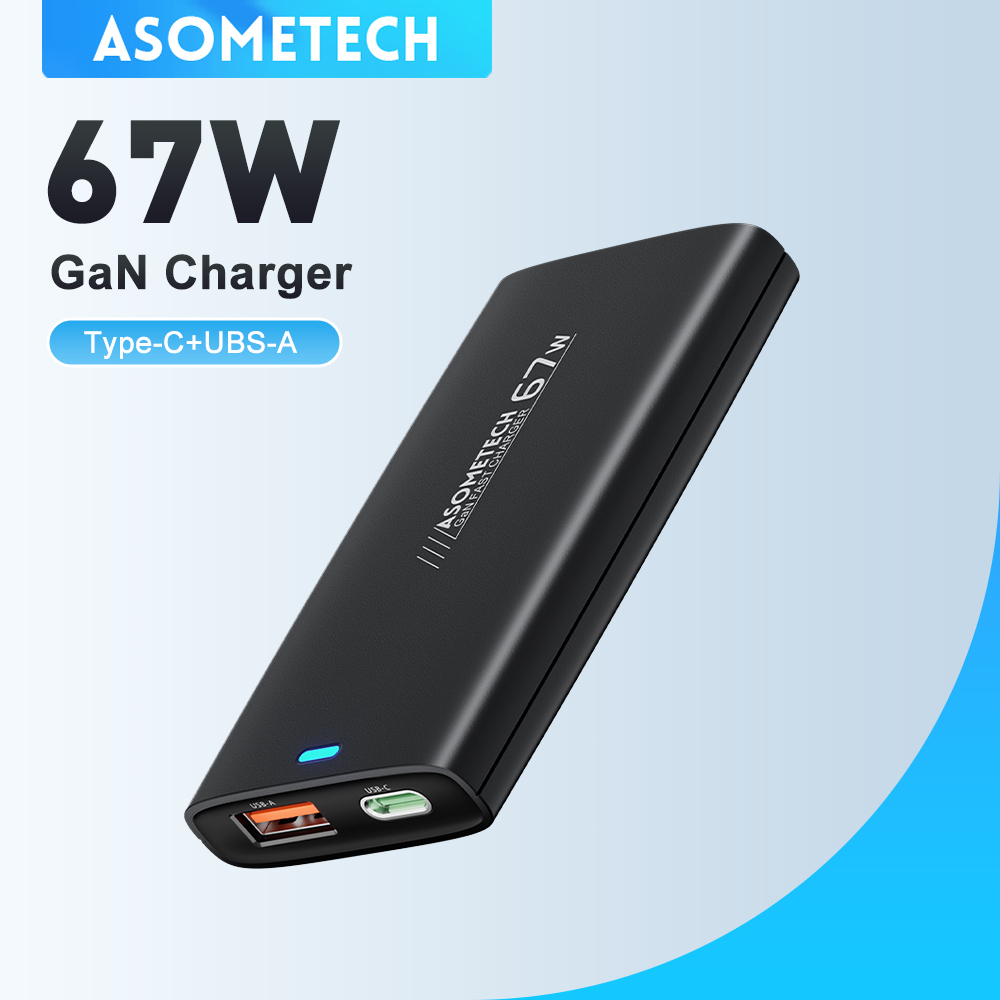 Asometech W Gan Charger Ultra Slim Pd Type C Fast Charging Station