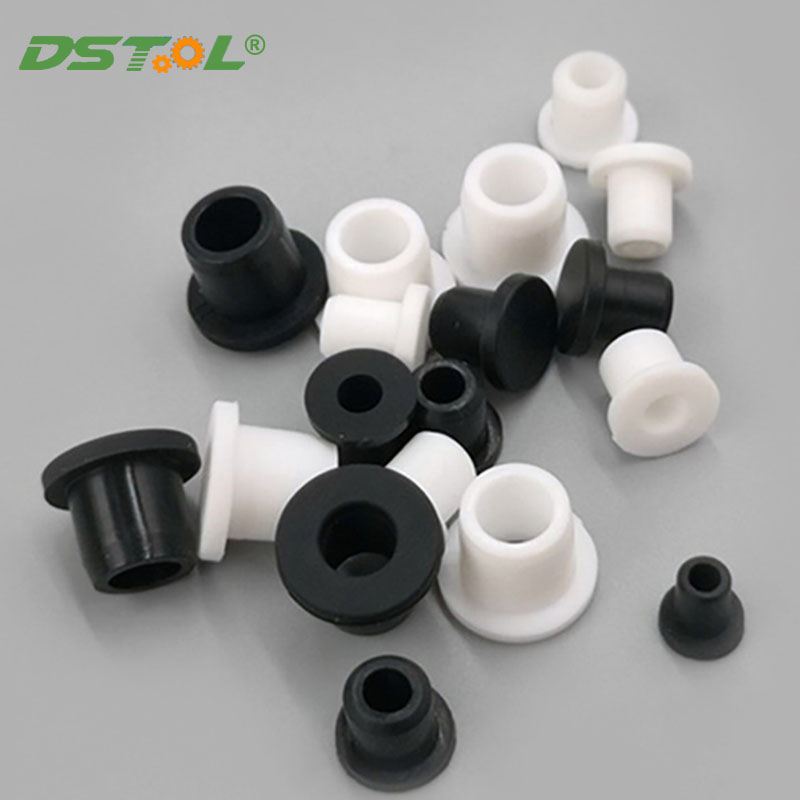 Black White Silicone Rubber Grommet Hole Plugs End Cap Bung T Type Plug