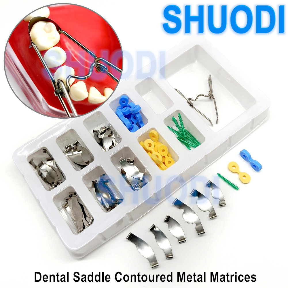 Dental Saddle Contoured Metal Matrices Matrix Set Universal Kit With