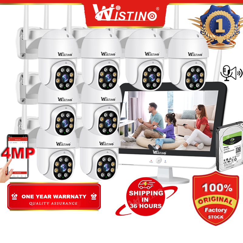 Wistino Ch Wireless Wifi Nvr Kits Outdoor Fhd Mp Ptz Camera Ultra