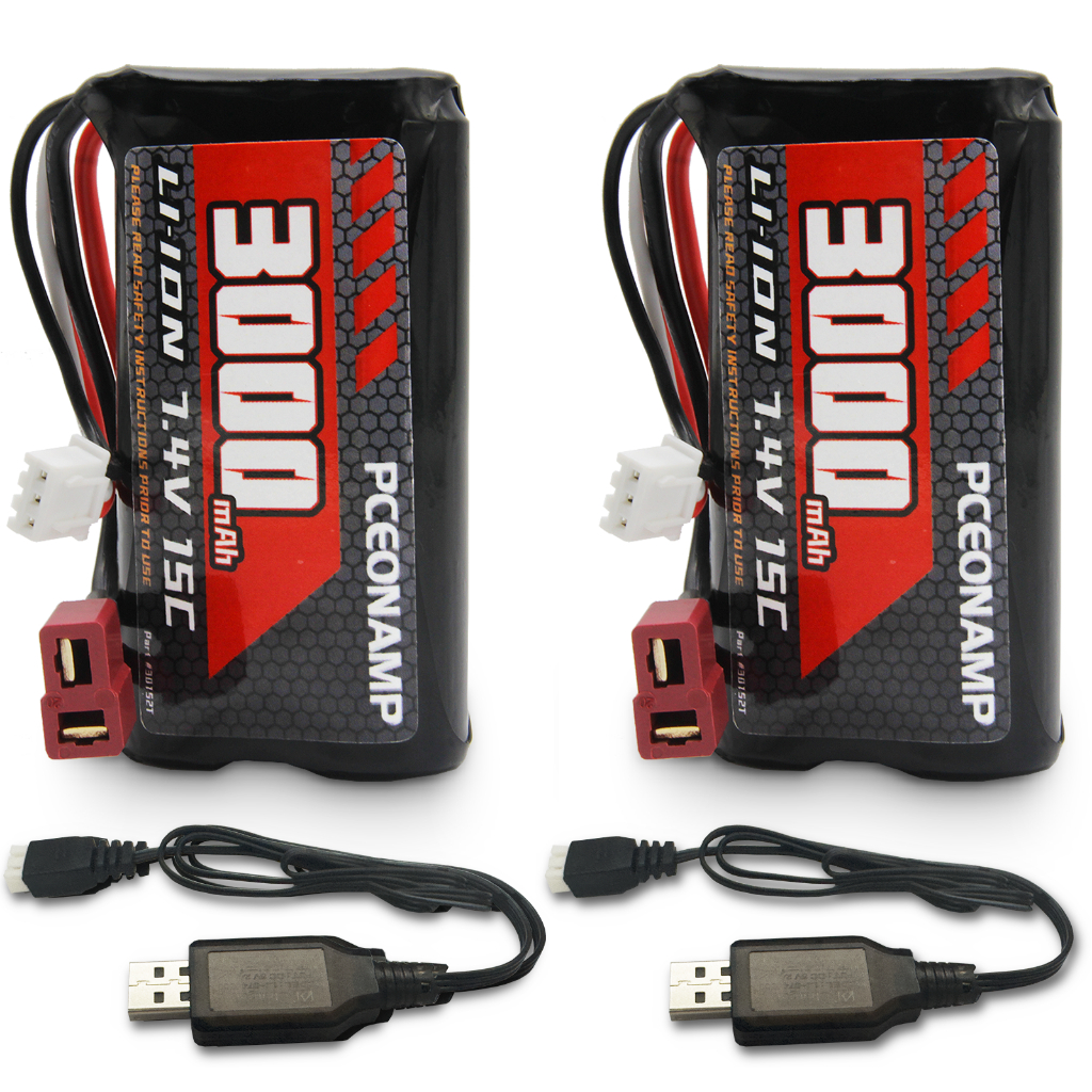 PCEONAMP 7 4V Li Ion Battery 3000mAh 2S With Deans T Plug Rechargeable