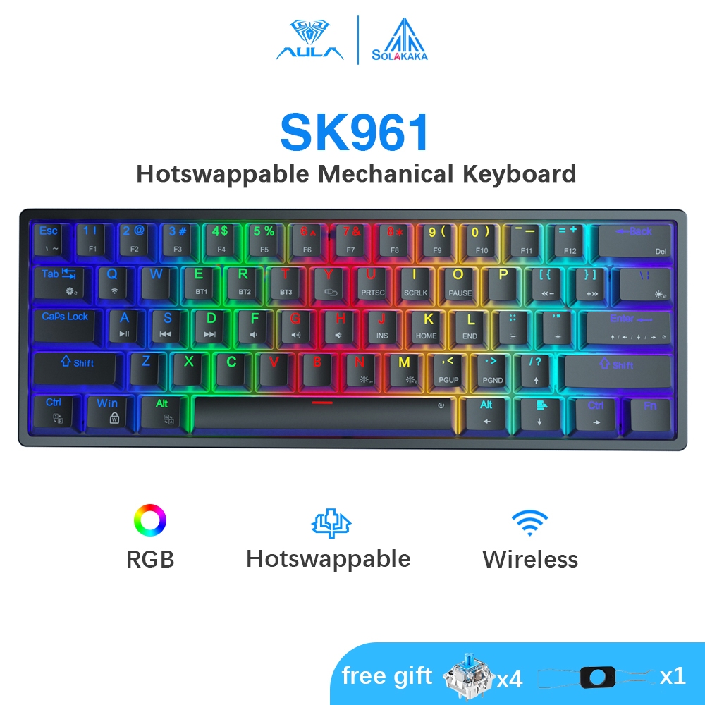 Solakaka Sk Keys Bluetooth Wired Three Mode Mechanical