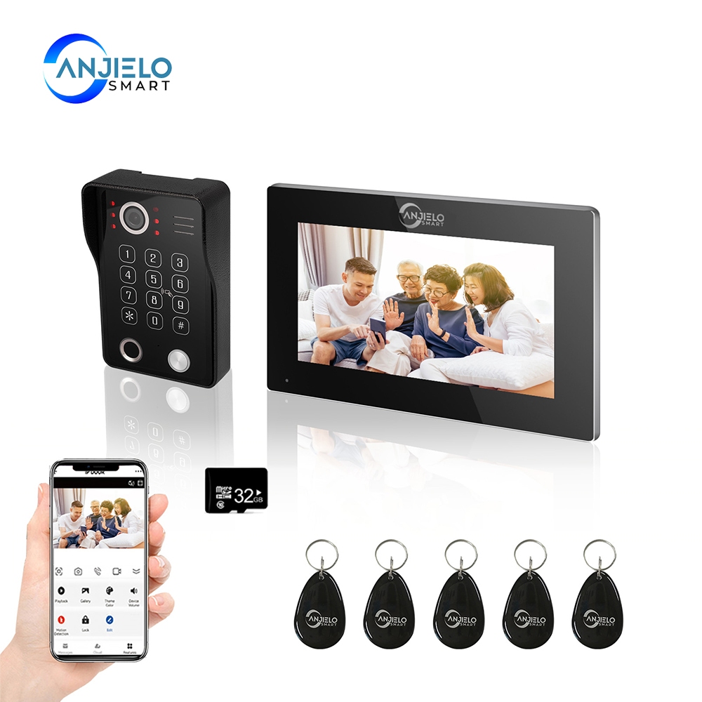 1080P Tuya Smart WiF 7inch Video Door Phone Doorbell Camera With RFID