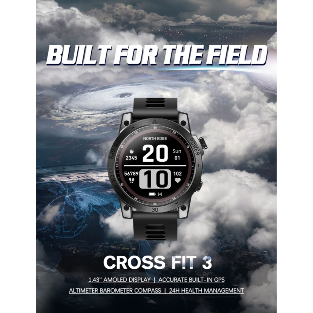 North Edge Cross Fit Gps Watches Men Sport Hd Amoled Display M