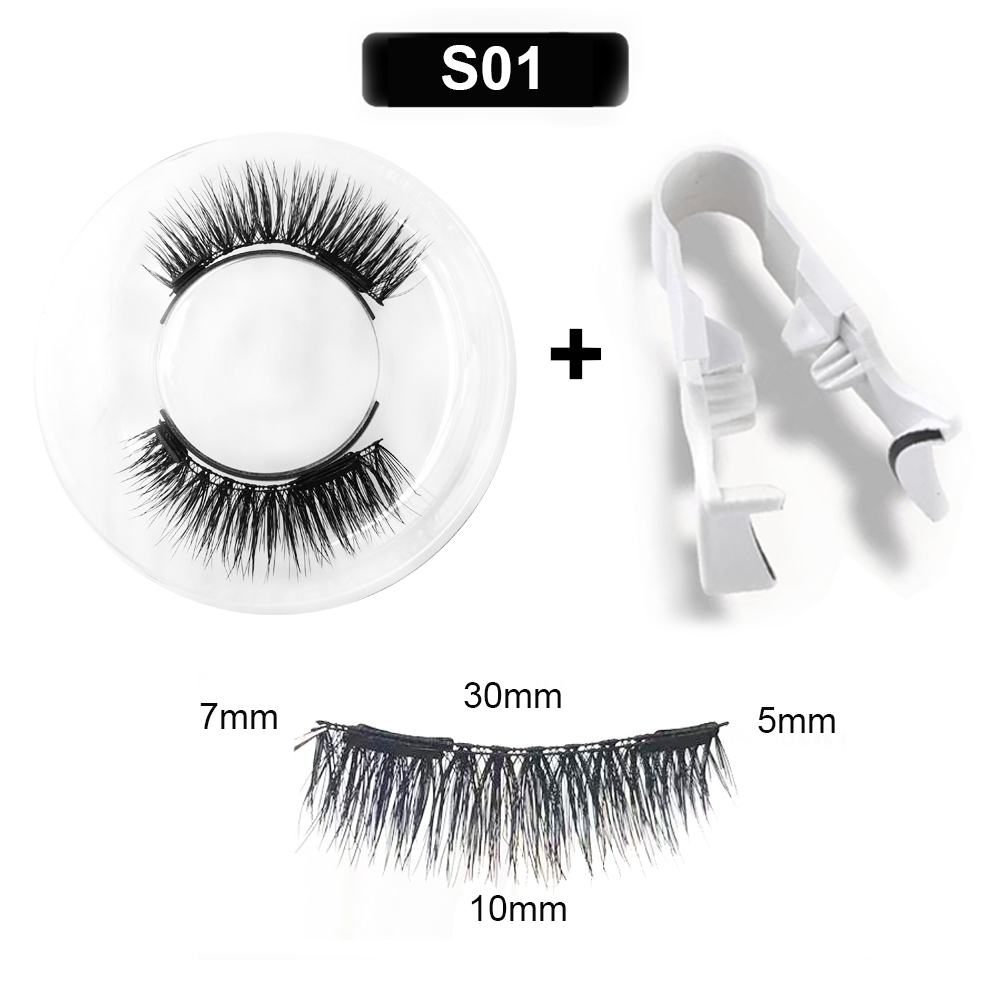 Lvcheryl Pieces Pair Magnetic False Eyelash With Clip Reusable