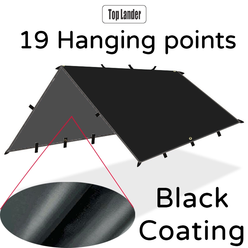 Black Coating Tarp Outdoor Camping Waterproof Flysheet 4x4 Tent Fly 3x3