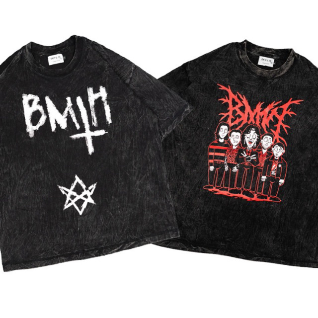 Bmth Bring Me The Horizon Oversized Washed Tshirt Kaos By Ekyu Shopee