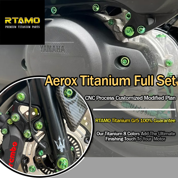 RTAMO Titanium Gr5 Yamaha Aerox Sports Nvx V1 V2 NVX Full Bolt Titanium