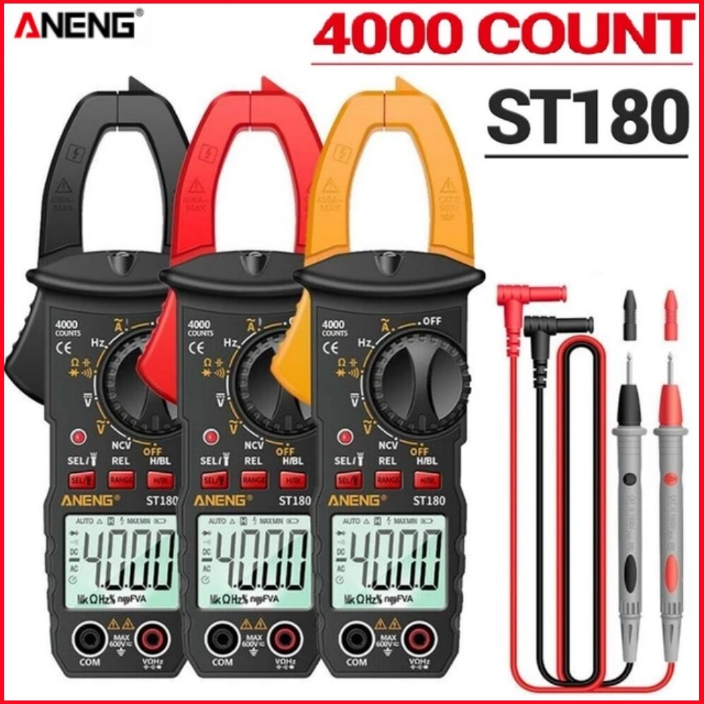 IN Stock ANENG ST180 Digital Clamp Meter 4000 Count AC DC Voltage