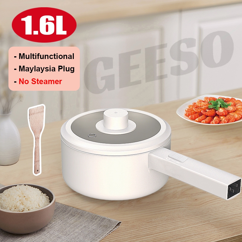 GEESO 1 6L Multifunctional Mini Cooker Electric Rice Cooker Hot Pot Non Stick Ceramic Frying Pan