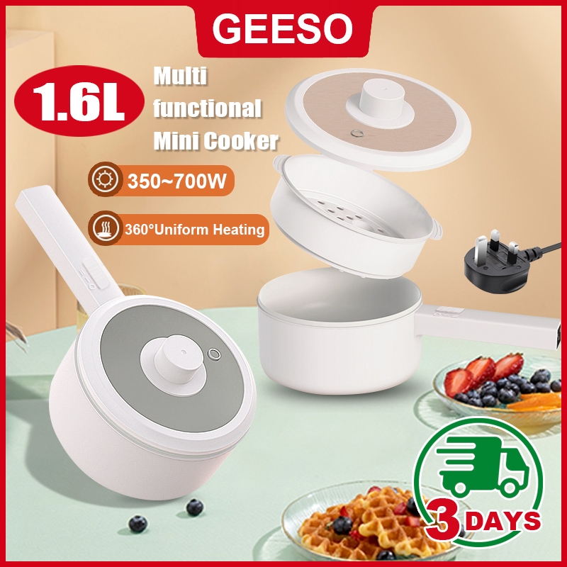 GEESO 1 6L Multifunctional Mini Cooker Electric Rice Cooker Hot Pot Non Stick Ceramic Frying Pan