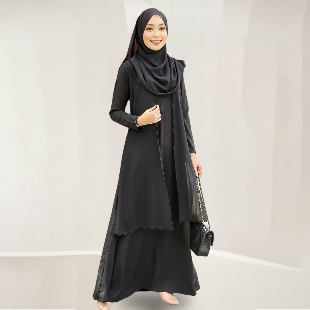 Yeleedon Abaya Jubah Dress Muslimah FREE SHAWL Baju Labuh Suit Nursing