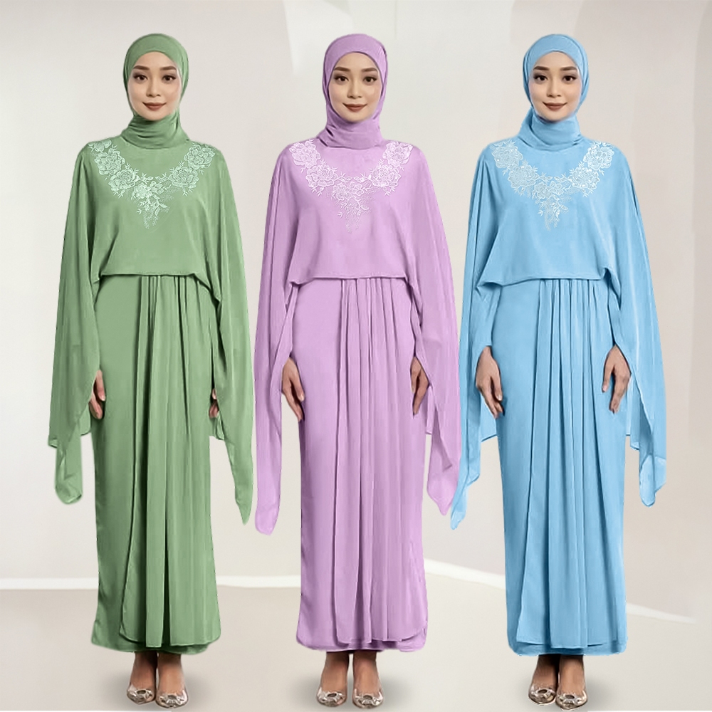 Yeleedon Katrina Dress Abaya Pleated Allium Dresses Lace Sleeves Abayas