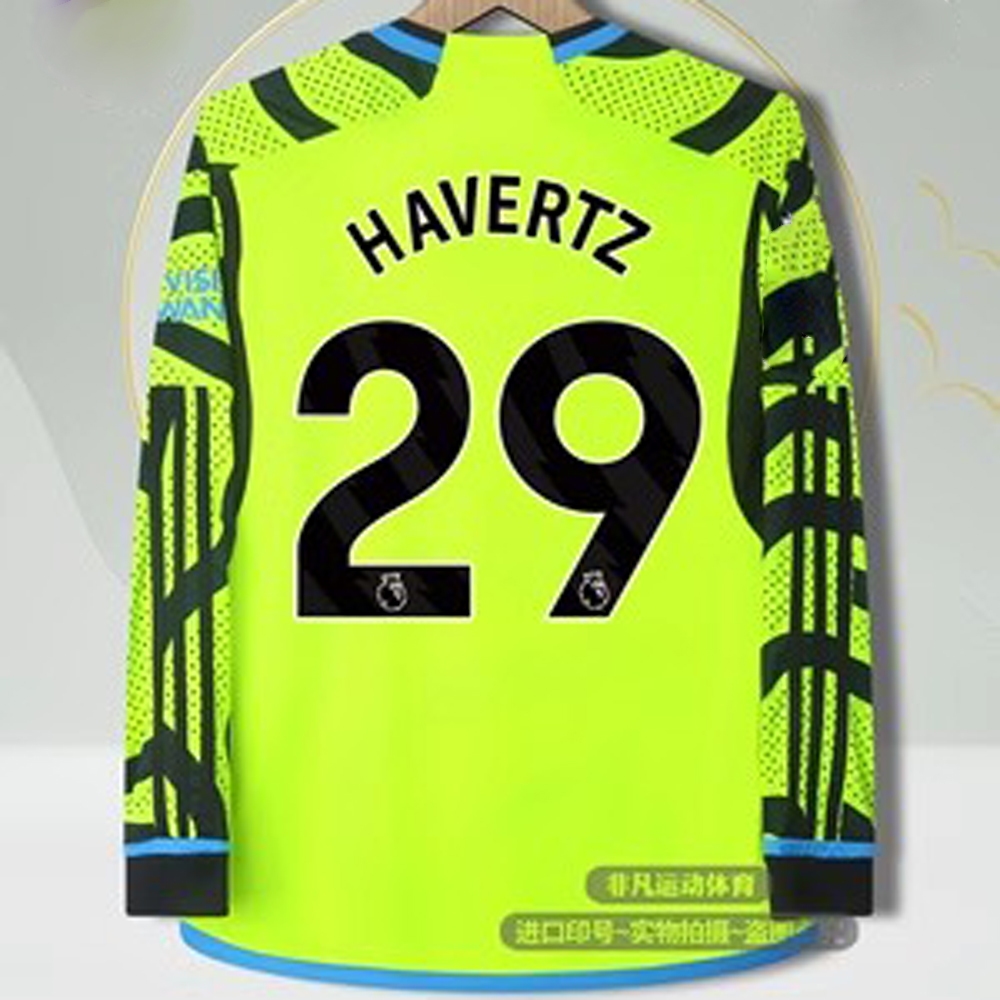 2023 24 Season Arsenal Player Version Second Away Long Sleeve Jersey