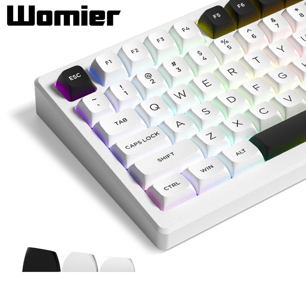 WOMIER 189 Keys BOW White Black ISA Profile PBT Keycaps Custom